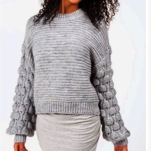 Harper Heritage Francescas Bubble Knit Sleeve Sweater